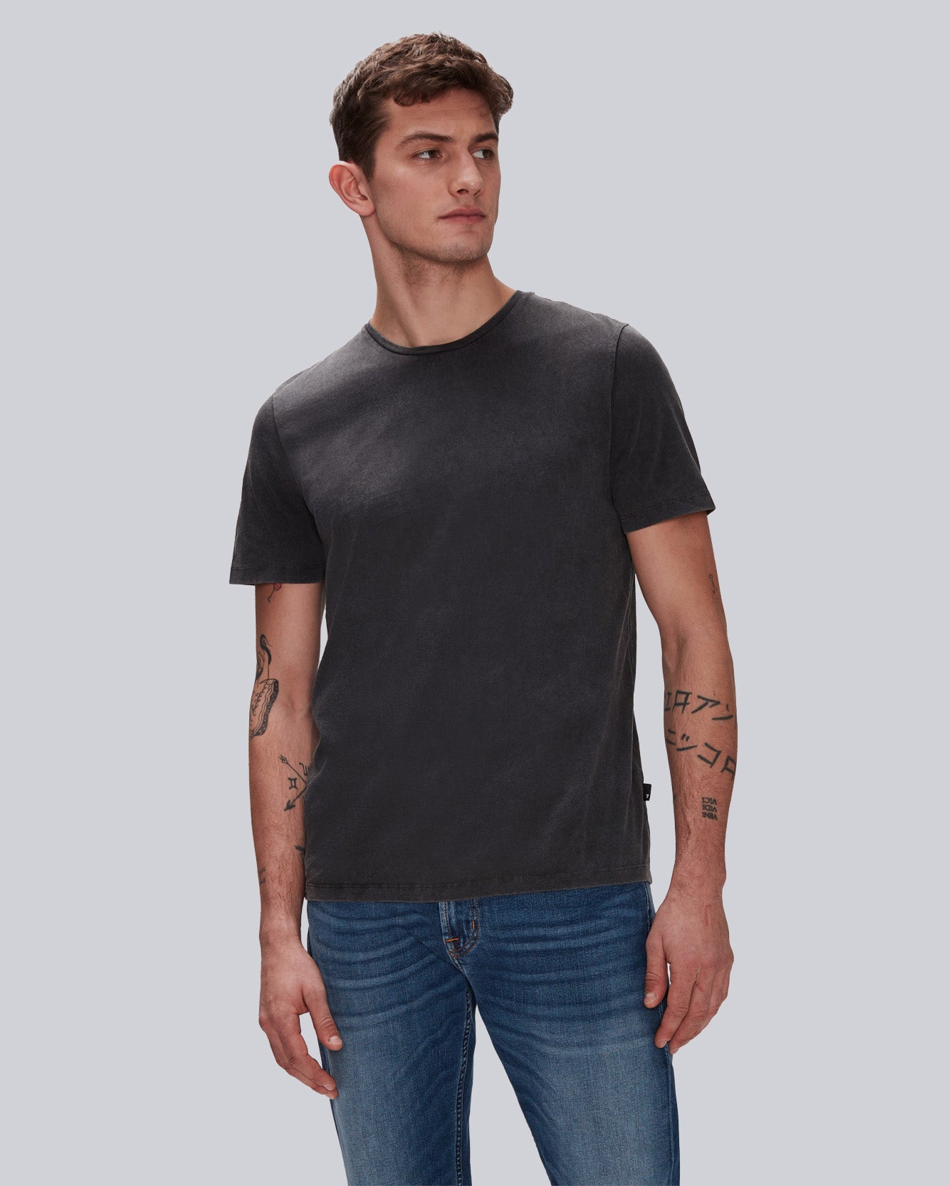 7 For All Mankind Sunfaded Tee in Black 7M207344BLK