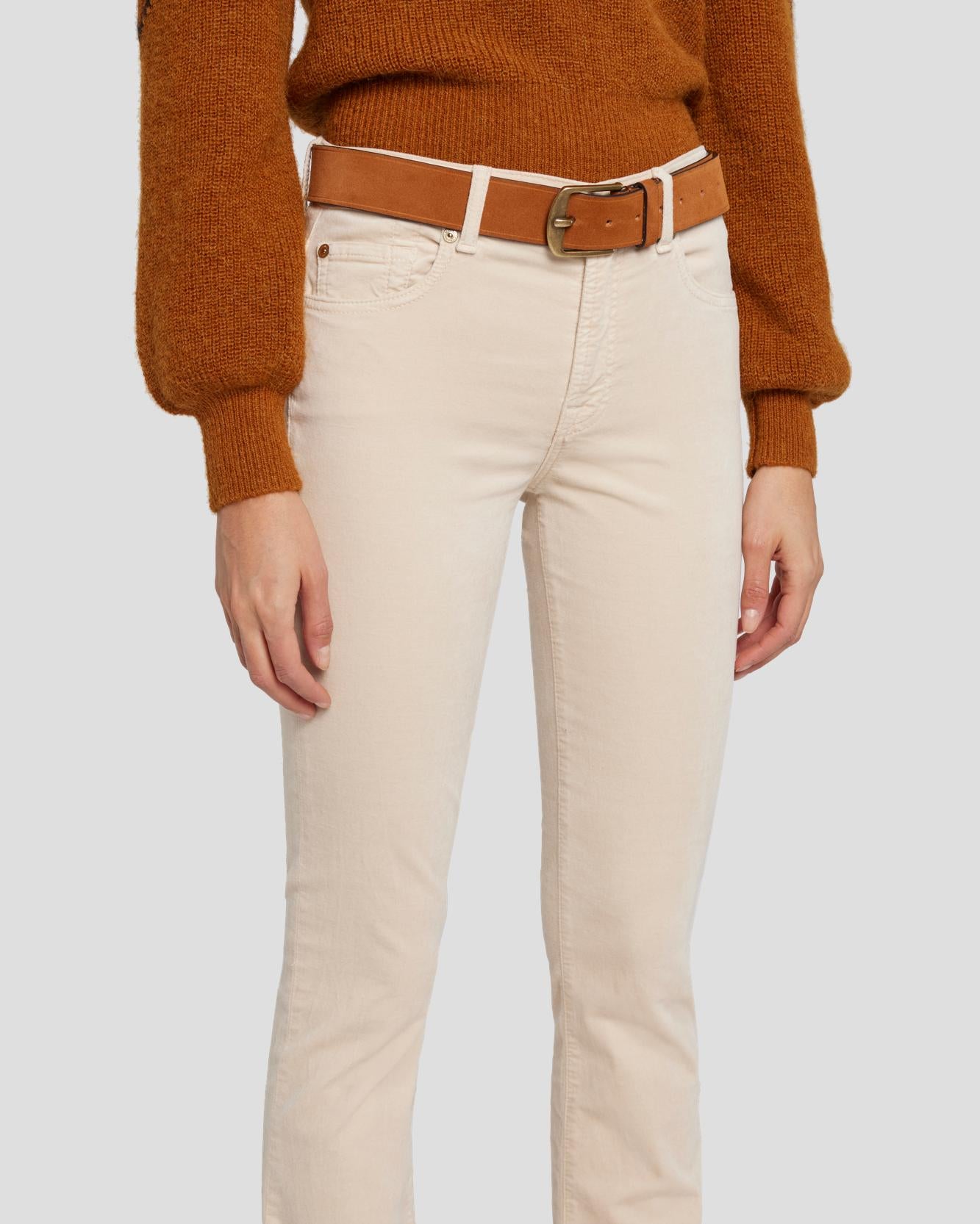 7 For All Mankind Classic Suede Belt in Cognac 7A655638COG
