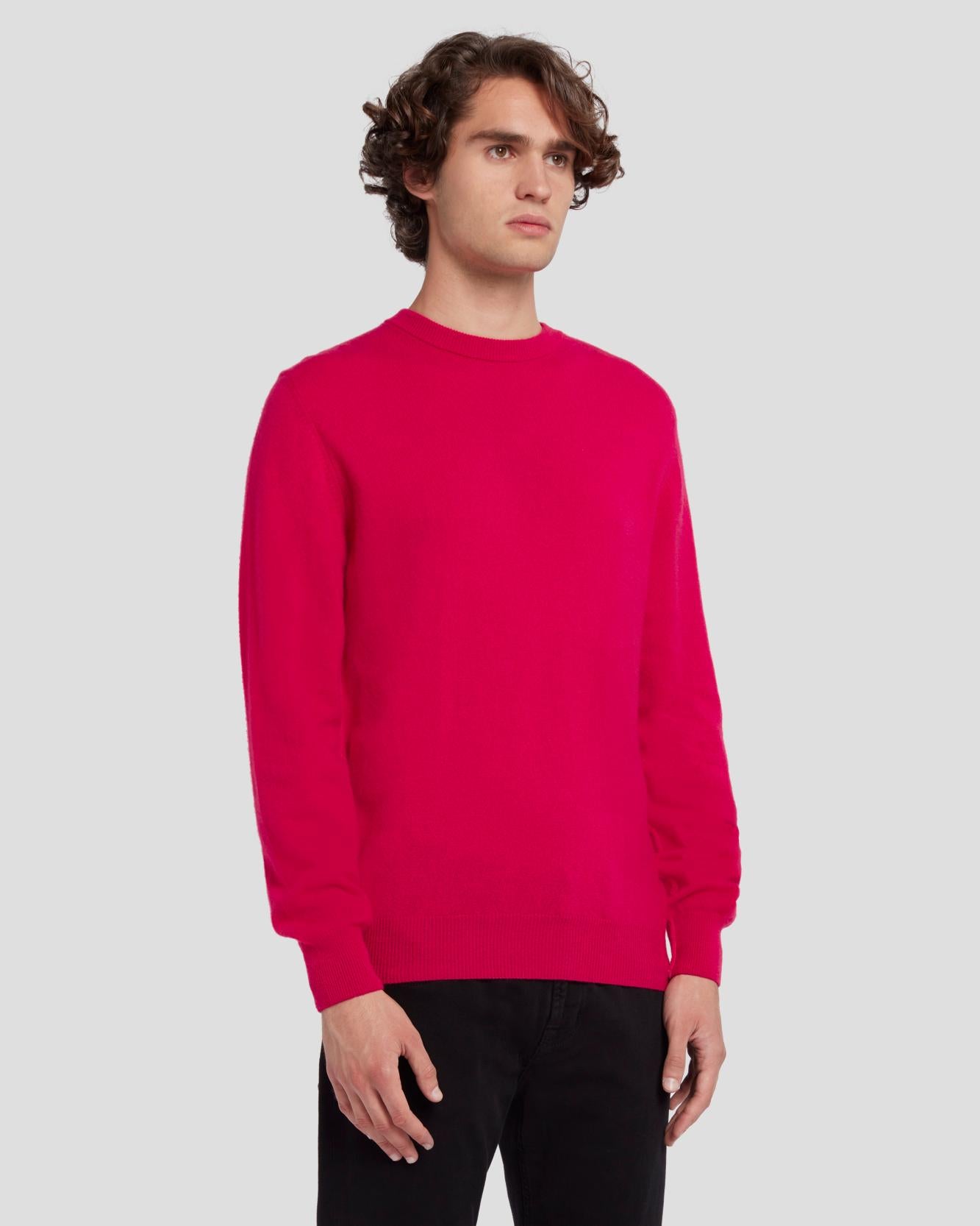 7 For All Mankind Cashmere Crew Sweater in Raspberry 7M001209RBR