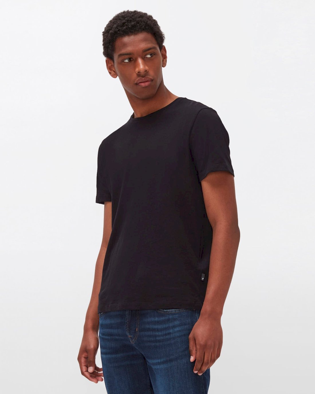 7 For All Mankind Cashmere Blend Tee in Black 7M207329BLK