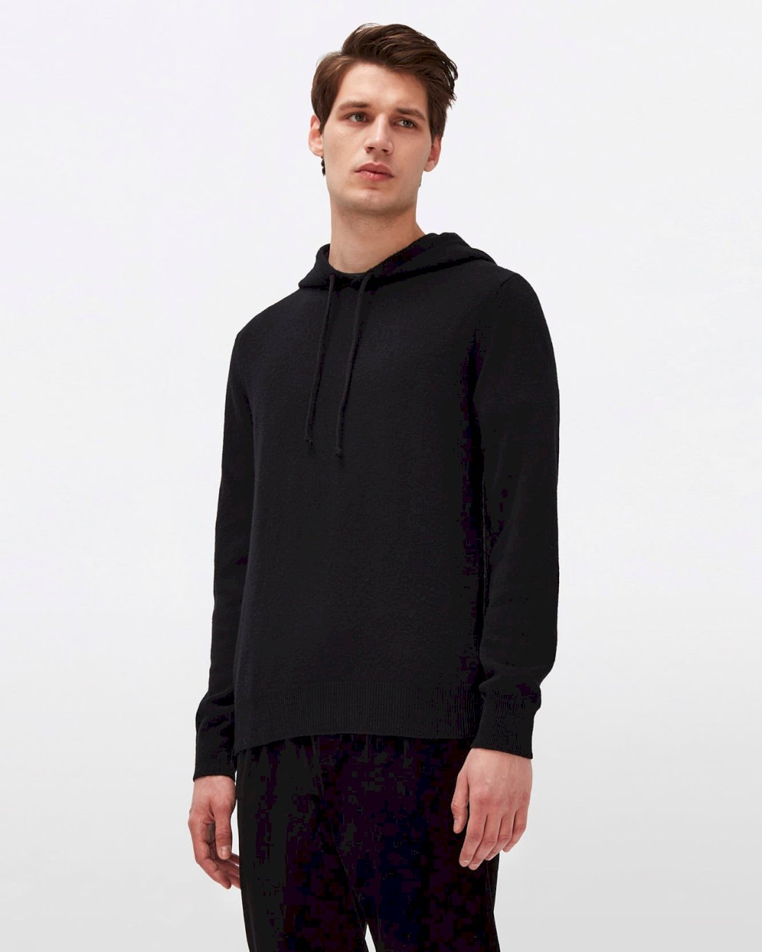 7 For All Mankind Cashmere Hoodie in Black 7M209209BLK