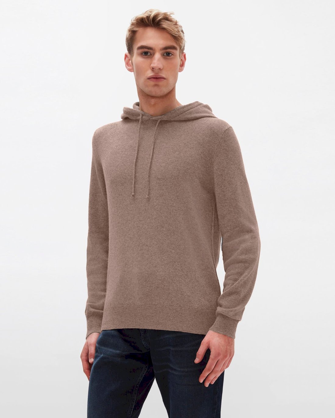 7 For All Mankind Cashmere Hoodie in Taupe 7M209209BRN