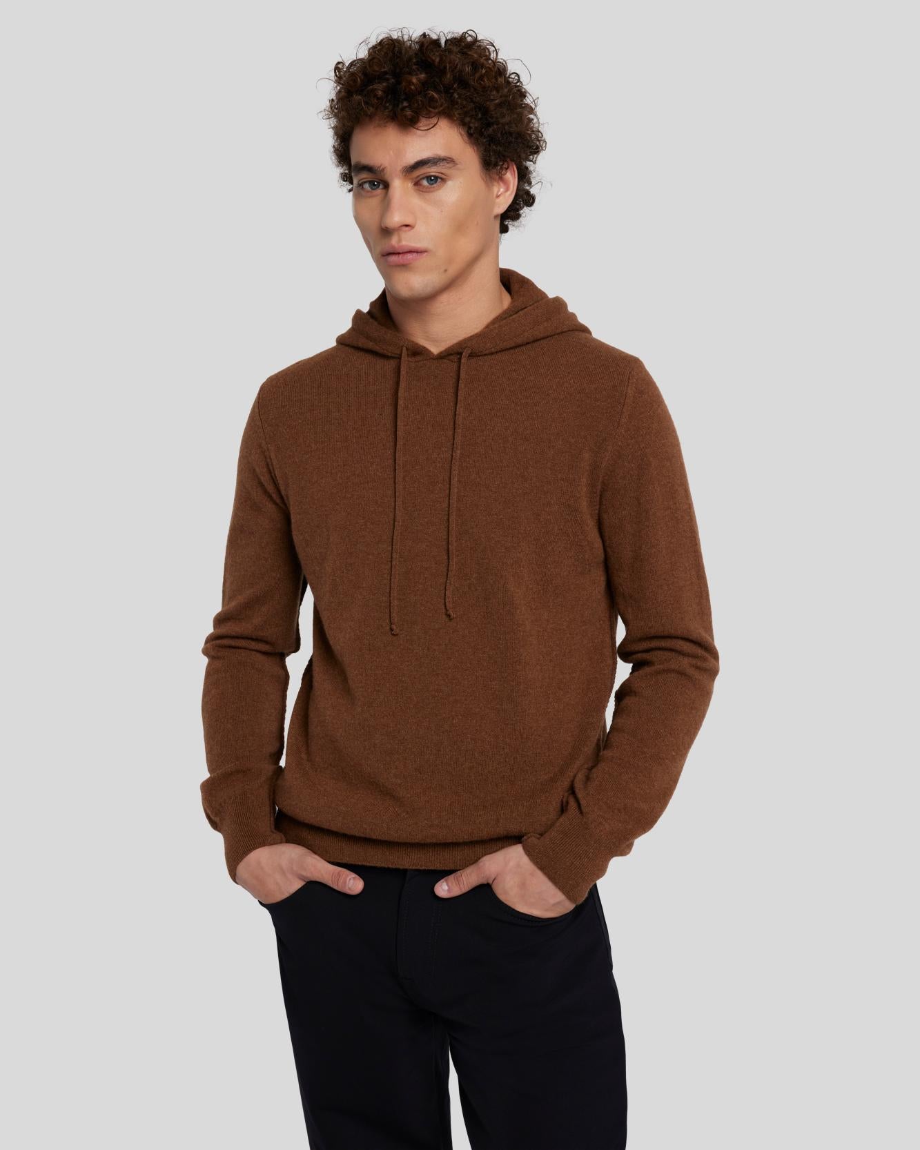 7 For All Mankind Cashmere Hoodie in Dapper Tan 7M209209DPT