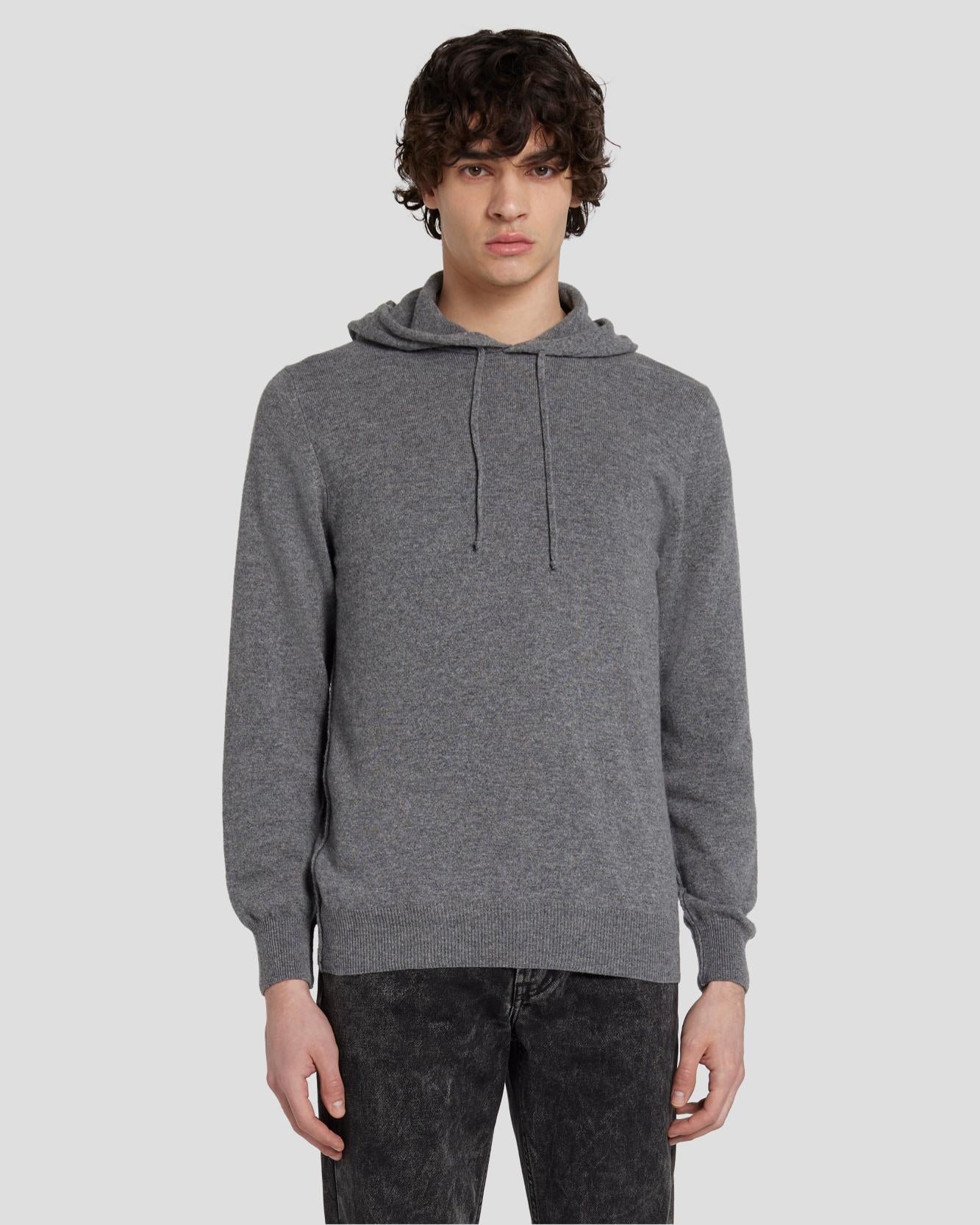 7 For All Mankind Cashmere Hoodie in Heather Grey 7M209209HEA