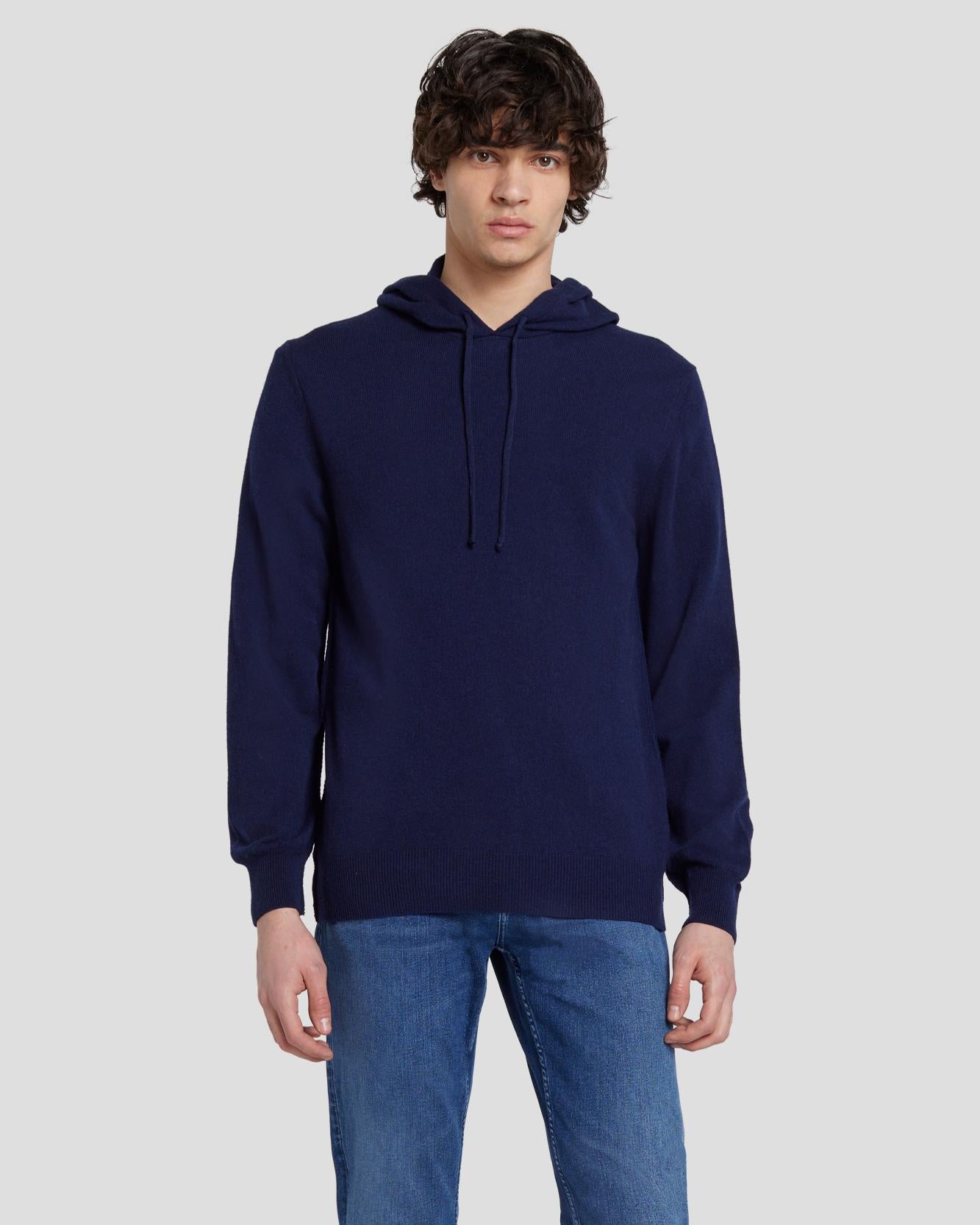 7 For All Mankind Cashmere Hoodie in Navy 7M209209NVY