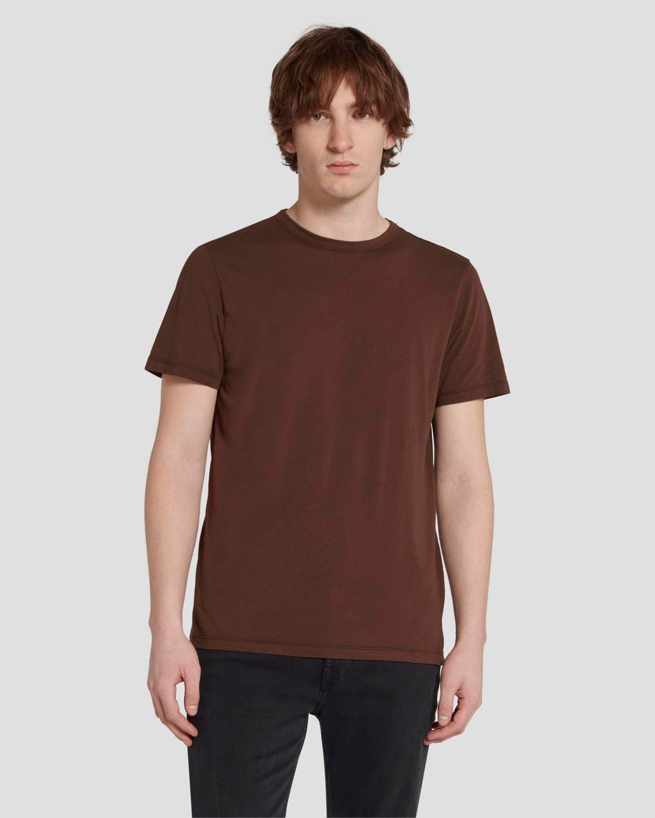 7 For All Mankind Featherweight Tee in Chestnut 7M211P11CTT