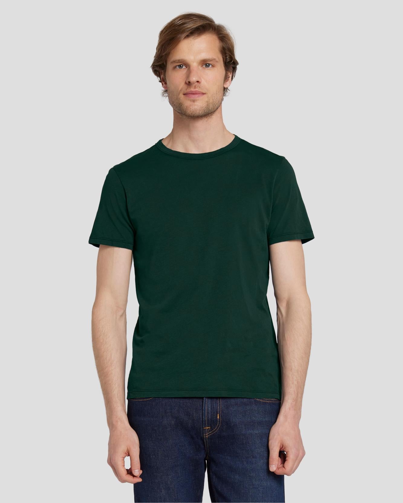 7 For All Mankind Featherweight Tee in Hunter Green 7M211P11HUG