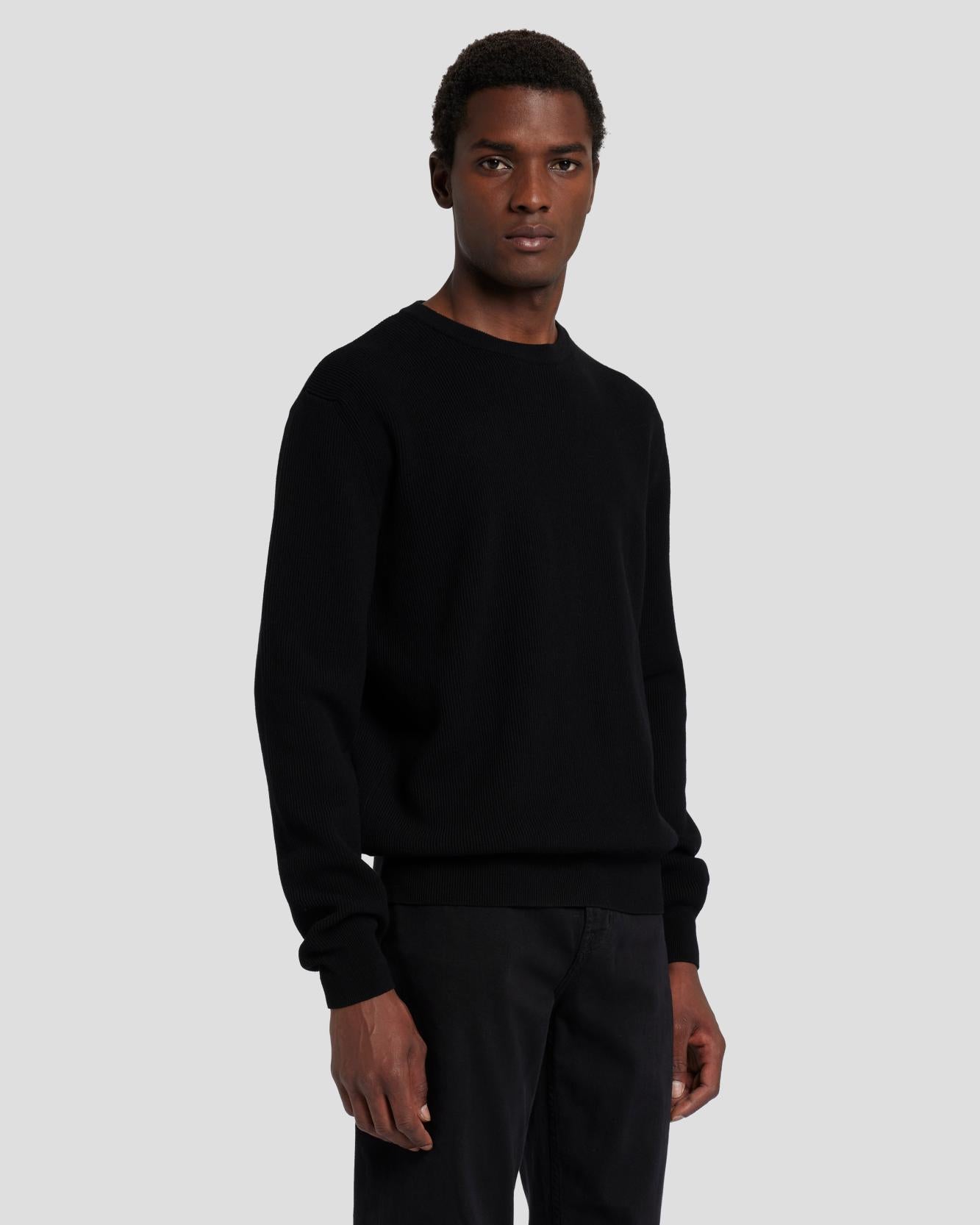 7 For All Mankind Luxe Performance Plus Sweater in Black 7MSHMH14BLK