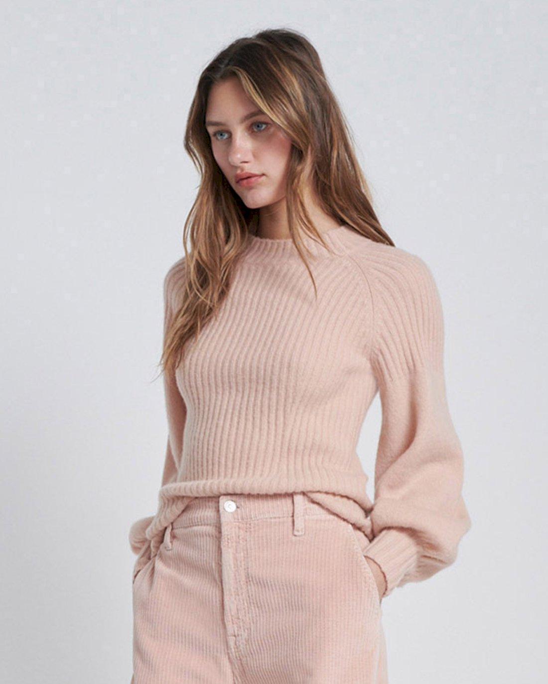 7 For All Mankind Lantern Sleeve Sweater in Blush 7N070D44BLS