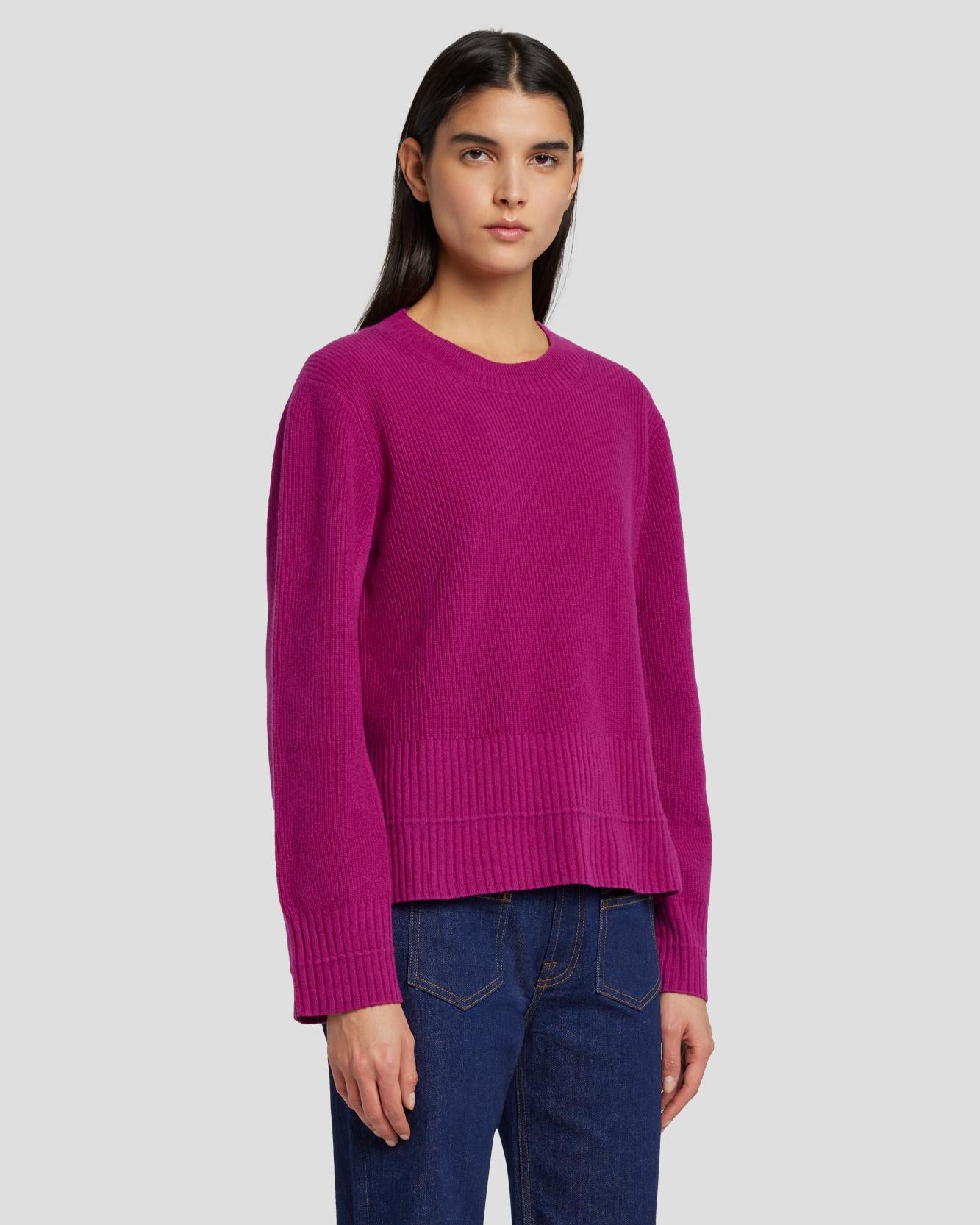 7 For All Mankind Cashmere Crewneck Sweater in Raspberry 7N122F34RBR