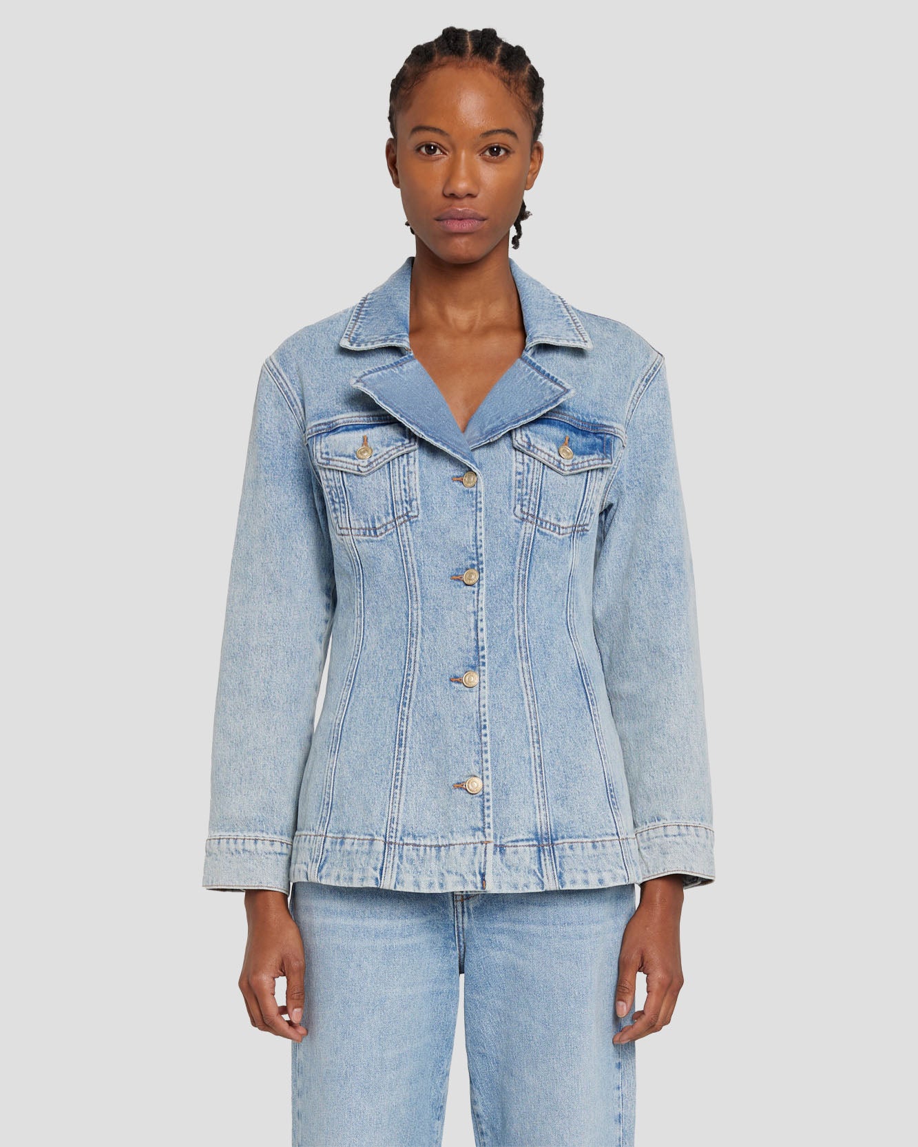 7 For All Mankind MANKIND Tailored Trucker Jacket in Ode To 7U945C10OD2